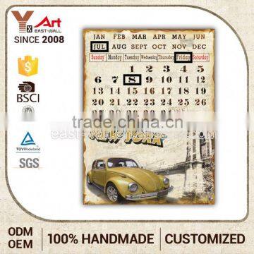 2016 Hot Sell Art Work Craft Calendar Plaque For Sink Iron Wire Craft