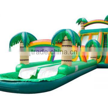 Lanqu inflatable combo slide,inflatable jumping slide with pool