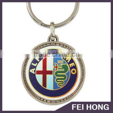 Custom digital printing metal key chain rings with high quality for alfa romio