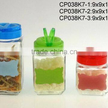 CP038K7 square glass jar with chalkboard