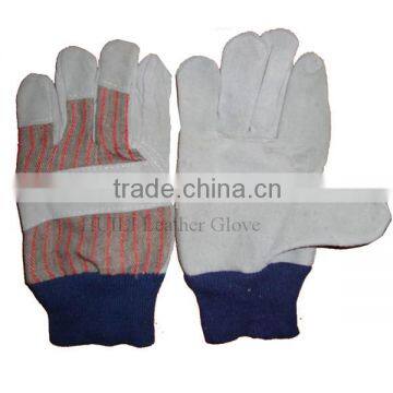 cow leather palm & knitted wrist garden working gloves