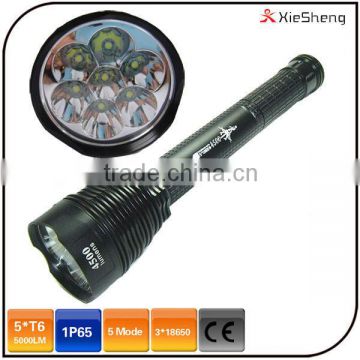 5000 LUMEN aluminium led rechargeable torch light cree led flashlight