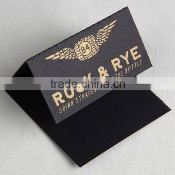 Black Cardboard Printing Gold Logo Card With Wave Crease and Double Side Tape for Rollingpaper photo-3