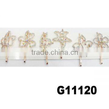 assorted fashion glitter rhinestone metal hair clips wholesale