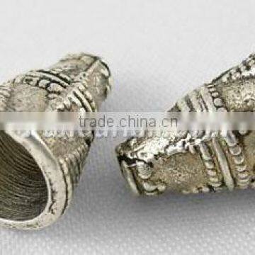 Tibetan Silver Caps, Lead Free,9mm wide, 11.5mm long, hole: 2mm. (LF0831Y)