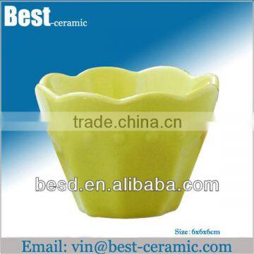 solid color glazed ceramic dessert cup