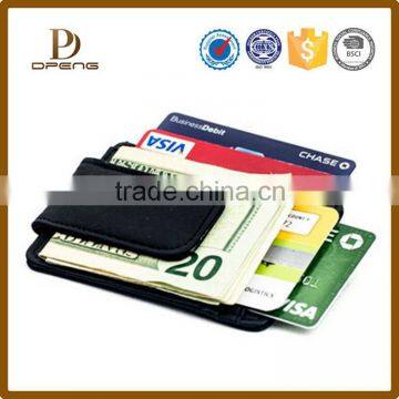 small leather credit card holder money clip wallet