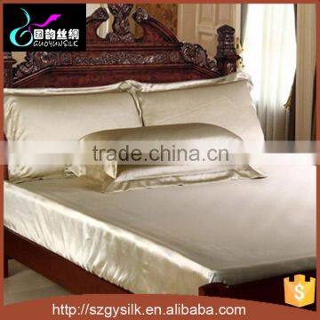 wholesale luxury colorful silk bedding fitted sheet