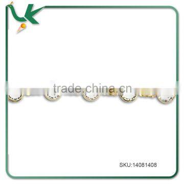 Gold Plated Crystal Cuplink Chain