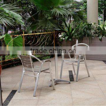 Aluminum polished garden furniture polywood cafe outdoor chairs and table