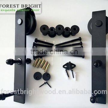 Black powder coated sliding barn door hardware, sliding door track