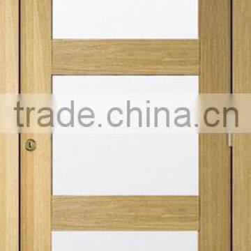 Unfinished interior modern design oak veneered wood glass door design