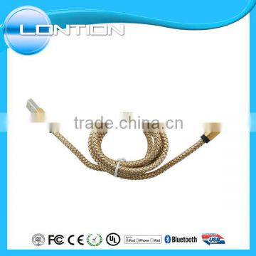 MFi PU leather stitiched cable with 8 pin usb connector wholesale by mfi certified manufacturers