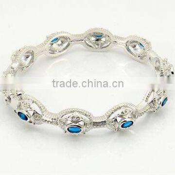 plated rhodium bracelets cz bangles