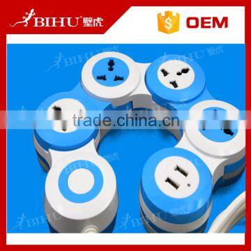China factory 4 outlet extension socket power strip with 2 USB ports