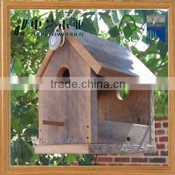 2016 Eco-friendly FSC Hanging Wooden Bird Cagecage Bird Feeder