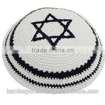 Hand Knit Jewish Crochet kippot