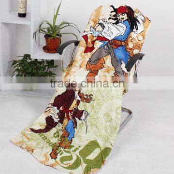 Super cool velour printing pirate beach towel/pirate kids towel