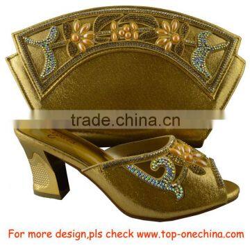 2016 design Italian women shoes and bag set for your aso ebi/African shoes and bag set for church