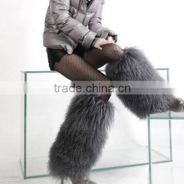 New Design Ladies High Knee Boots Fur Socks Mongolian Sheep Fur Leg Warmers
