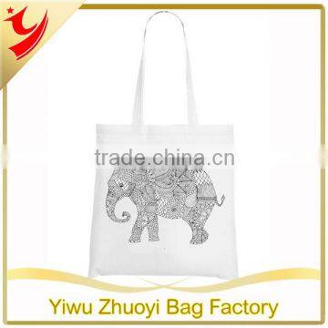 High quality screen printing elephant jute bag