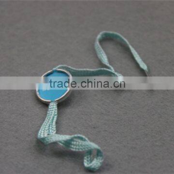 Garment accessory small blue ribbon custom round alimiunm seal tag