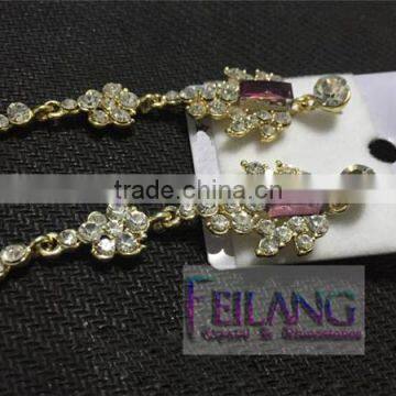 Fashion Square Diamond Long Section Of High-Grade Crystal Earrings photo-5