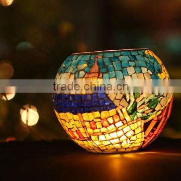 colorful ball shape glass candle holder