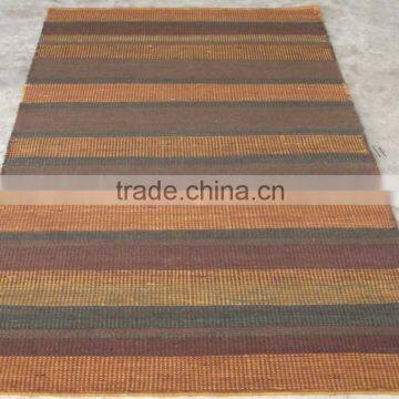 Stripes design flat weave New Zealand wool rug