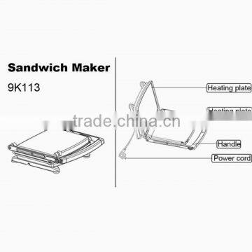 2000W Big Die-cast Sandwich Press XJ-9k113 photo-5