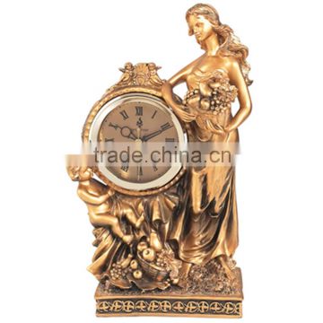 Decorative resin nude lady dancing figurines resin clock european classic design resin clock home decorative craft resin clock