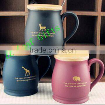 Breakfast Milk Ceramic mug with lid