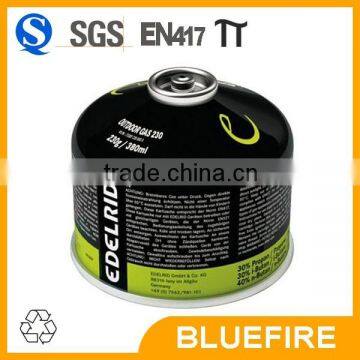 Camping gas cylinder 230g 450g with EN417 threaded valve