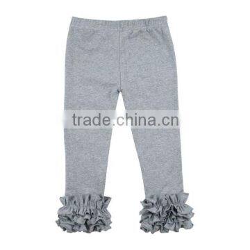 Solid baby icings ruffle pants wholesale icing pants girls ruffle leggings