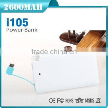 Best Selling Products Portable Credit Card Power Bank 2600mah photo-3