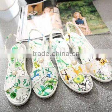 2015 Summer color printing comfortable leisure fashion sandals