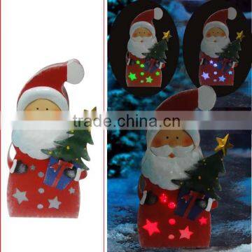 Metal Christmas santa outdoor led christmas tree light