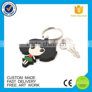 High quality cheap custom design silicone girl pvc keychain