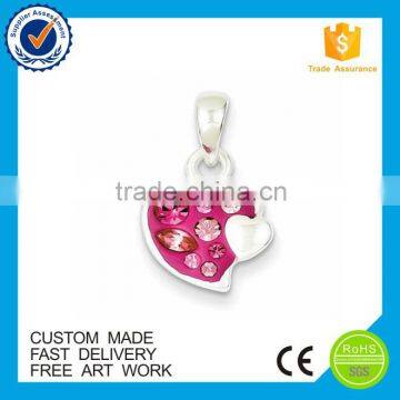 Fashion charm metal pendant with heart-shaped