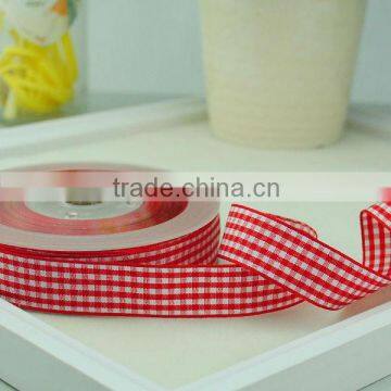 red woven plaid ribbon