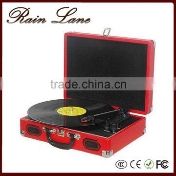 Rain Lane Classic suitcase style record player turntable with vinyl to USB SD