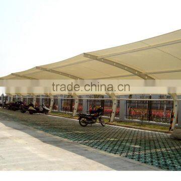 Typhoon Resistance and Low UV PVC Tensile membrane structure Carport Shades