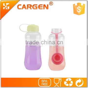 Portable handle 250ml clear kids plastic water bottle