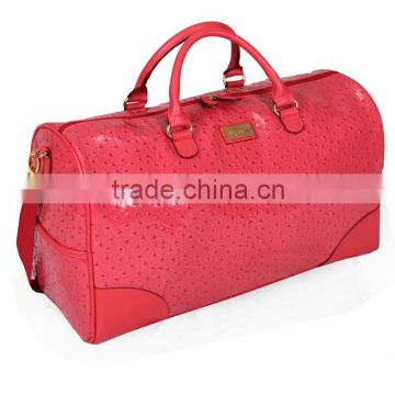 ostrich pu leather travelling bag