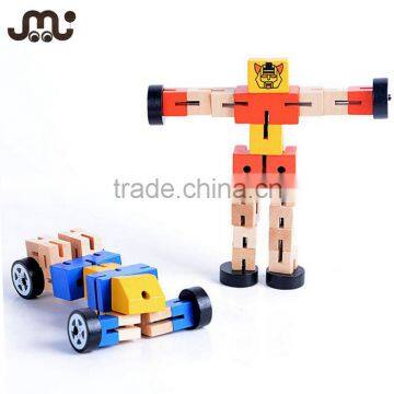 Mini wooden toy autobot