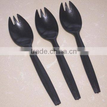Custom Black Color Disposable Plastic Spork