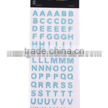 Blue Laptop Crystal Alphabet Letter Sticker