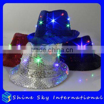 Very Popular Jazz Hat with Led Light Up Led Flashing Hat