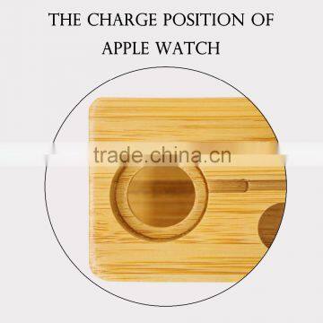 Natural Wood Stand Base Popular Portable Charger Wooden Stand for IPhone for Apple Watch Stand photo-4
