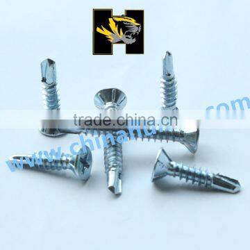 phillips recess galvanized zinc flat head self drilling screw tek screw